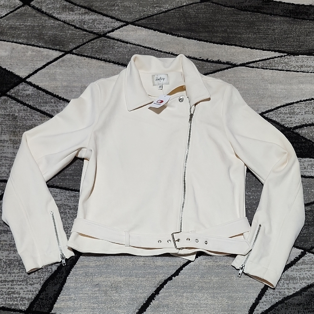 BUCKLE DAYTRIP FAUX SUEDE ASYMMETRICAL-ZIP MOTO JACKET